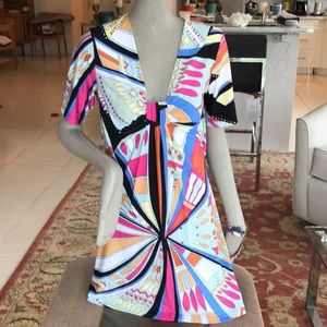 Multi colored short sleeve dress